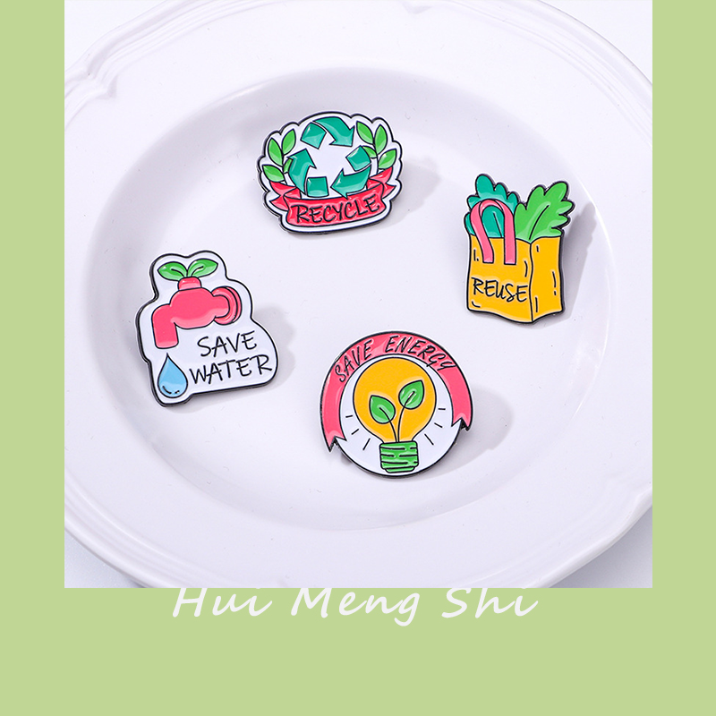 环保徽章节约用水能源pin循环利用环保袋胸针保护环境书包饰品,饰品/流行首饰/时尚饰品新,胸针,淘宝优惠券,粉丝福利购,淘宝优惠卷