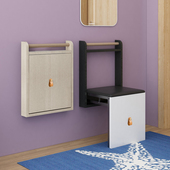 凳入户门创意超薄穿鞋 隐形门口玄关进门换鞋 凳 凳壁挂式 折叠换鞋