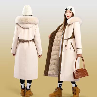 派克服女2025冬季可拆卸羽绒服