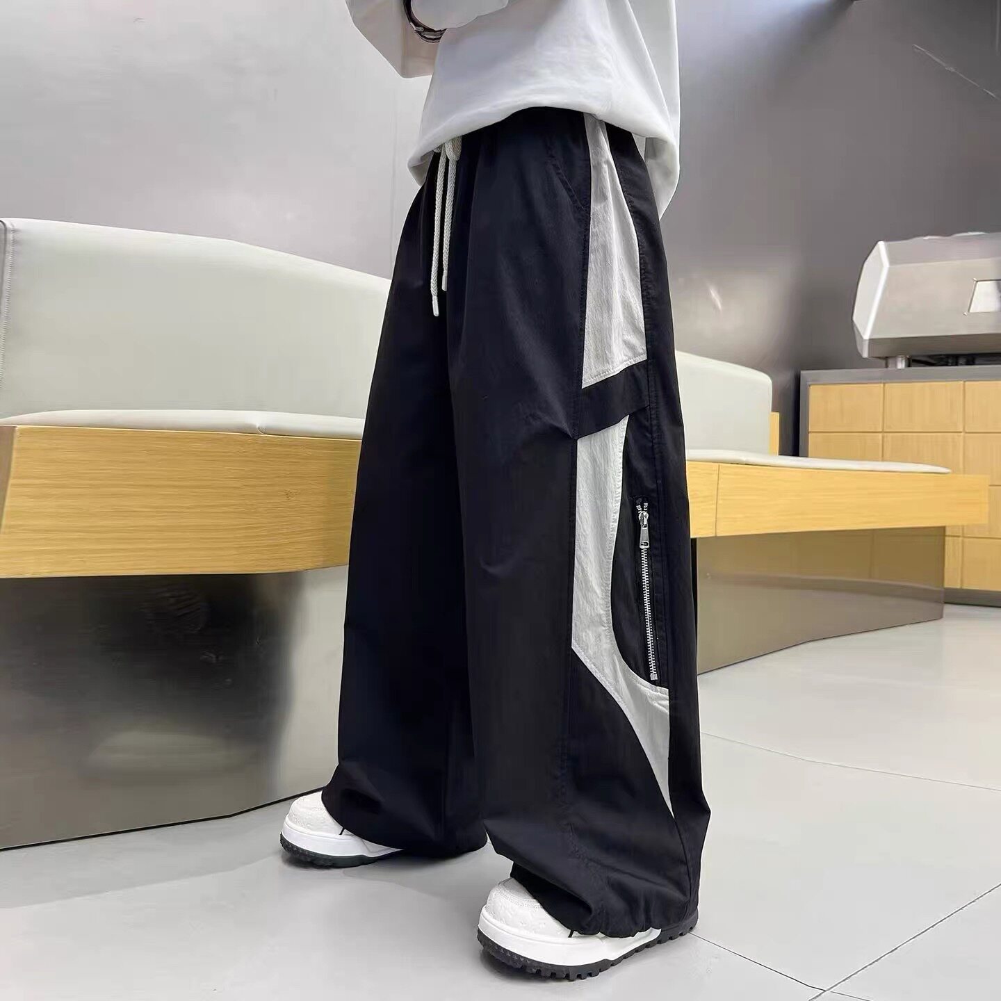 男童休闲长裤春秋款中大童撞色直裤子