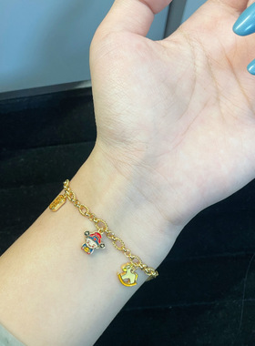 s925纯银感多巴胺滴胶手链女新款轻奢小众精致幸运手饰