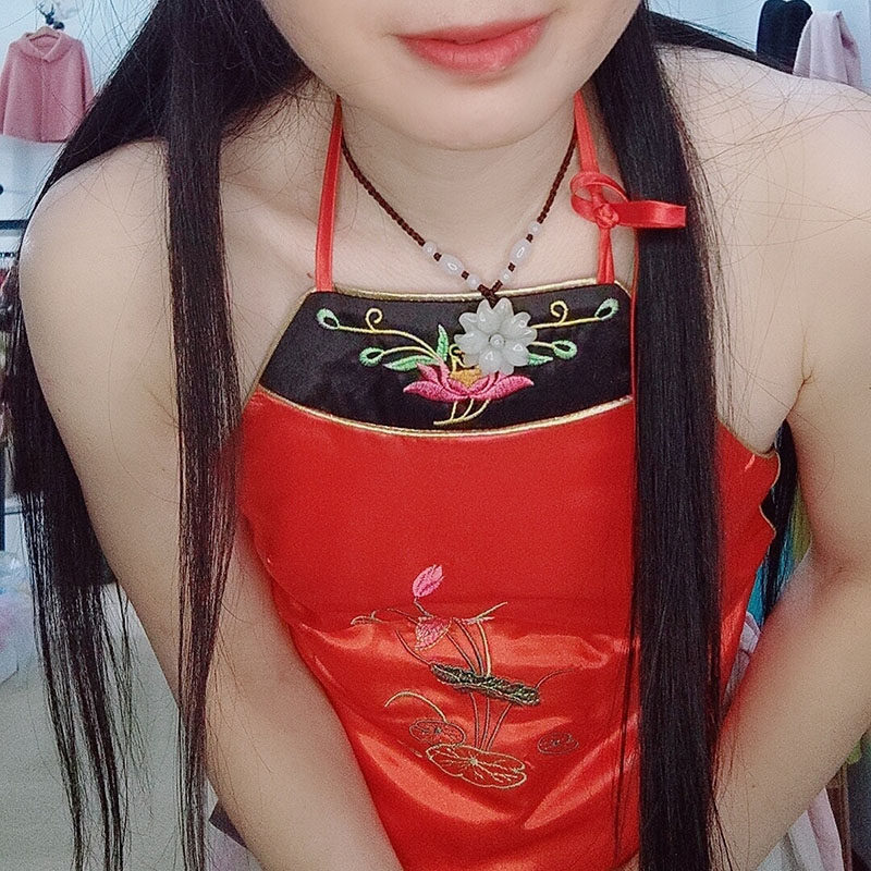 语衣涵紫手工定制diy肚兜女古风刺绣婴儿小孩古代吊带睡衣汉服