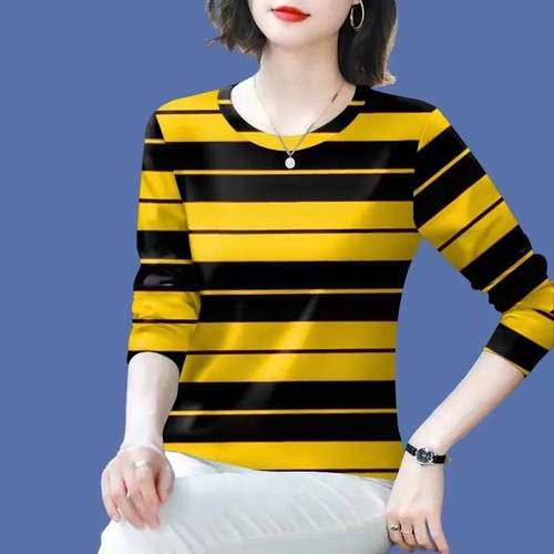 外贸减龄妈妈装中老年长袖T恤