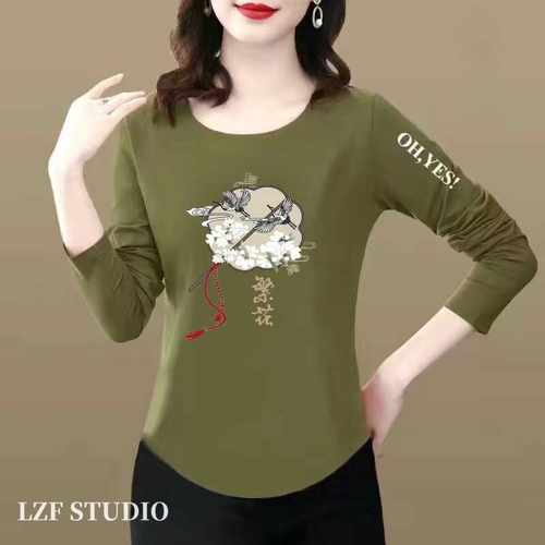 长袖洋气常规印花清仓捡漏妈妈装