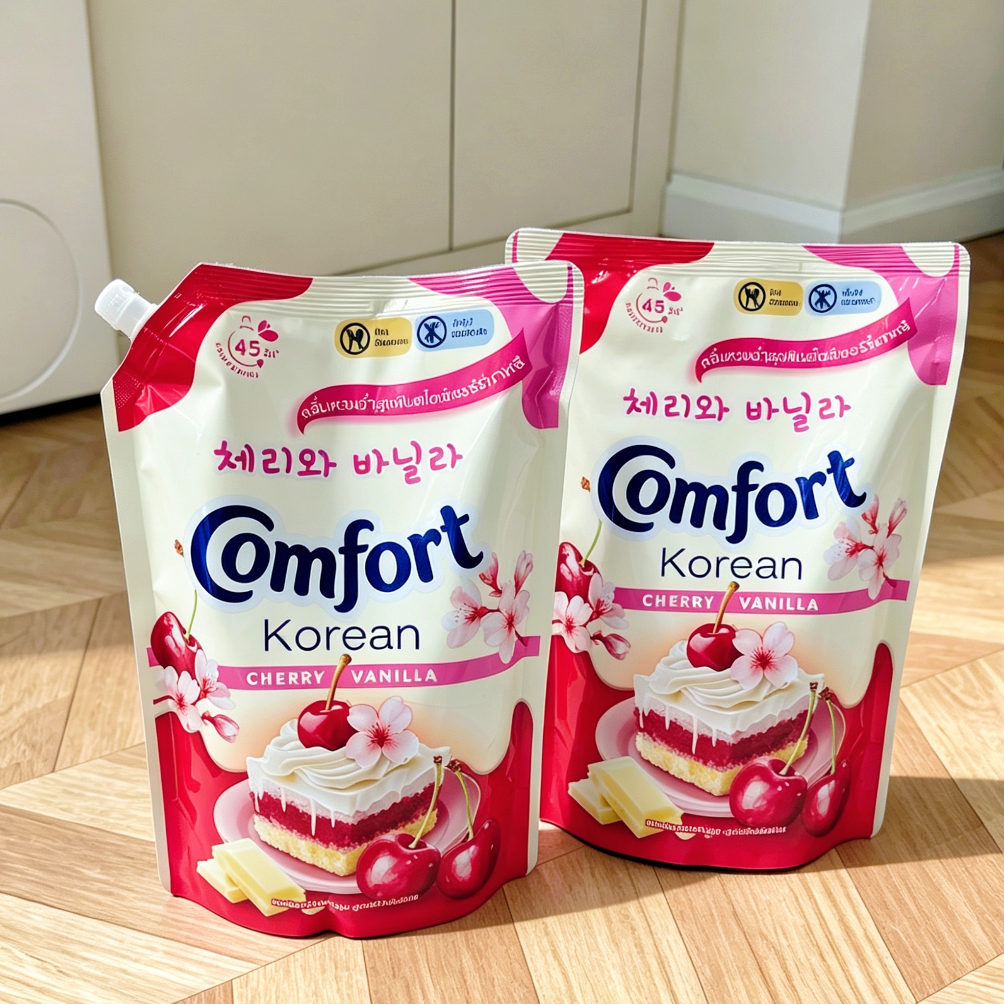 甜甜的幸福感~泰国金纺Comfort柔顺剂樱花樱桃香草味衣物护理液1L