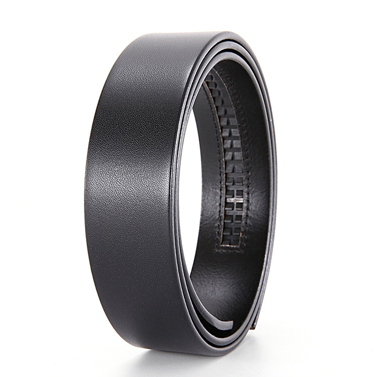 无扣头层纯牛皮皮带 自动扣 男真皮带无头黄牛皮腰带男无夹层牛皮