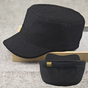 后封口大头围平顶帽秋冬泥料保暖软顶大码帽子简约休闲时尚不透风