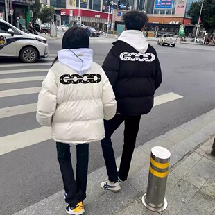 2025冬季国潮美式潮牌GOOD羽绒服秋冬男女宽松加厚面包服棉服情侣