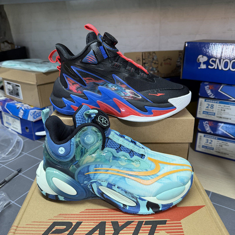 撤柜儿童旋转纽扣篮球运动鞋