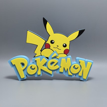 Pokemon宝可梦标志立牌皮卡丘招牌logo摆件3D打印创意模型喷火龙