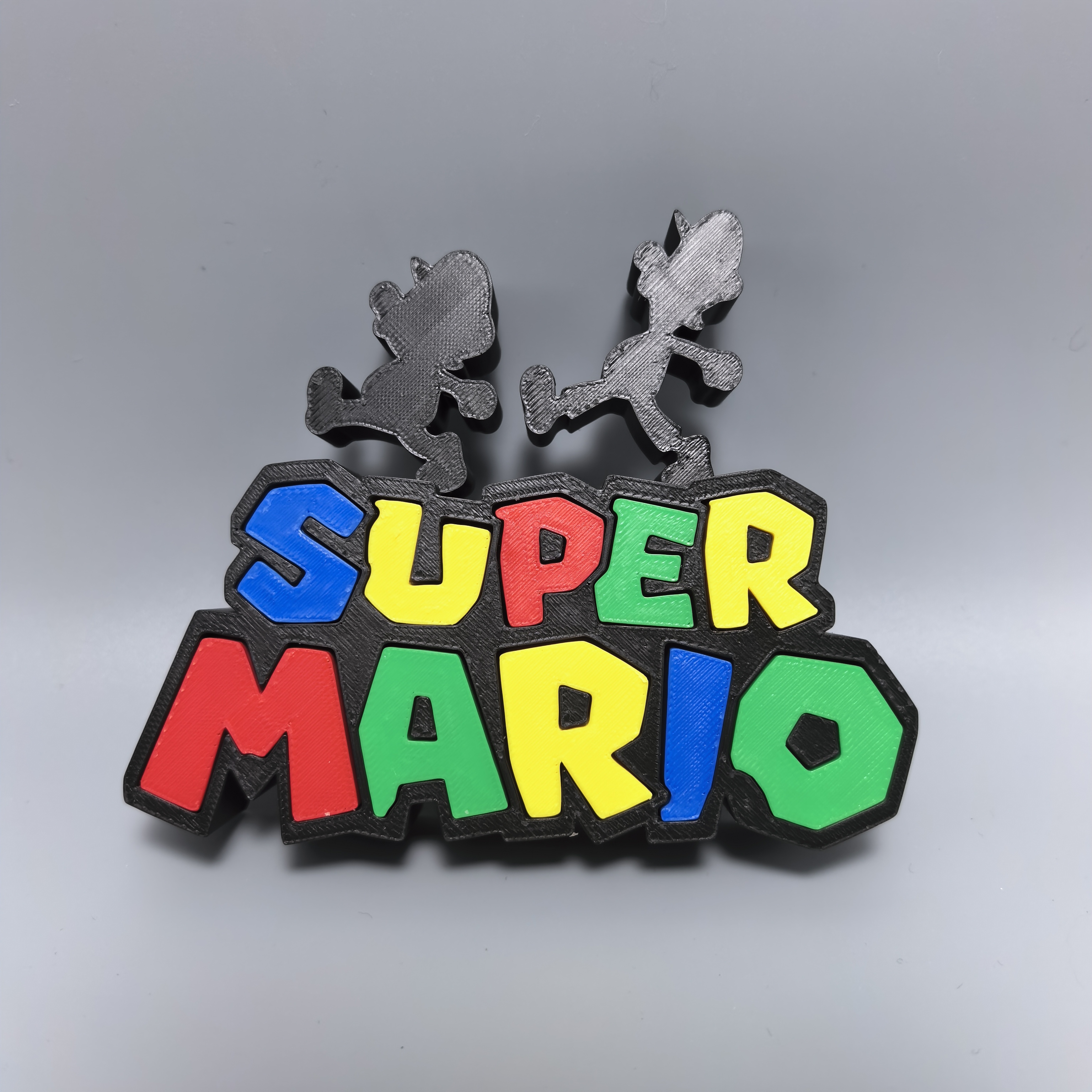 超级玛丽标志立牌摆件3D打印