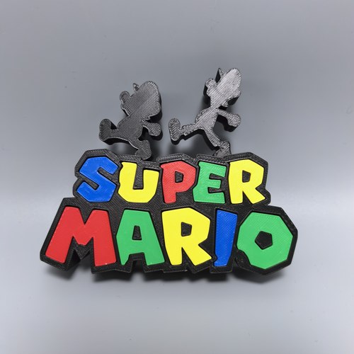 超级玛丽标志立牌摆件3D打印