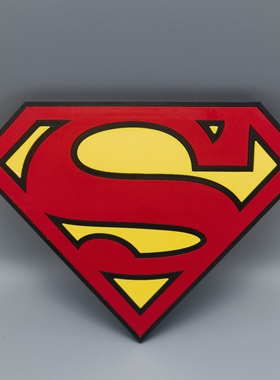 superman超人标志招牌3D打印创意模型桌墙面装饰摆件高颜值潮玩