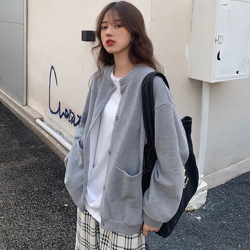 2026秋季女慵懒风宽松开衫外套