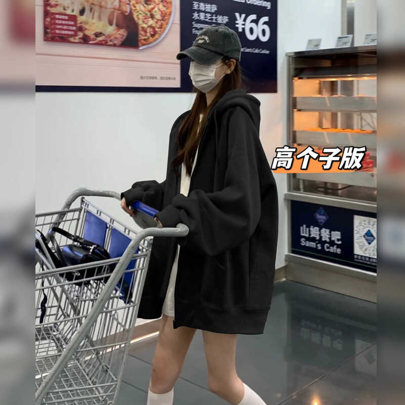 oversize御姐风穿搭加长版卫衣