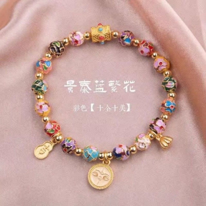 【寺庙流通】景泰蓝珐琅手镯繁花