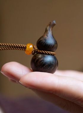 【庙中严选】沉香檀木葫芦编织绳项链古风新中式吉祥寓意可爱葫芦