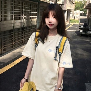 初中学生宽松上衣女童2026新款夏季韩系ins风短袖t恤纯棉半袖上衣