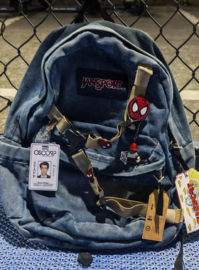 超凡蜘蛛侠加菲安德鲁同款双肩包全新牛仔JS学生情侣书包礼物