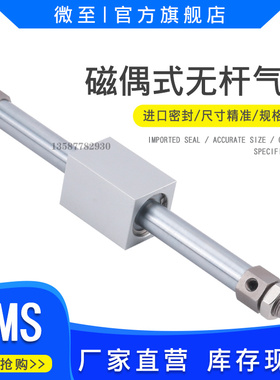 亚德客无杆气缸RMS20X50/100/200/250/300/350/400/450/500S CY1B