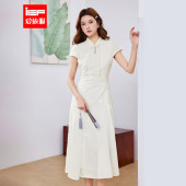 改良设计优雅气质显瘦旗袍裙 新中式 IEF 爱依服连衣裙2026春夏新款