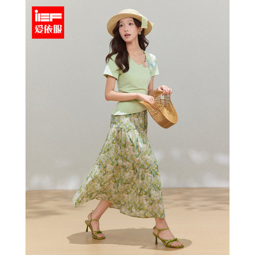 IEF/爱依服2026夏季新款度假风短袖T恤简约气质时尚百搭女人味