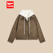 爱依服2025冬季 新款 美式 IEF 复古辣妹时尚 休闲假两件亮面皮外套