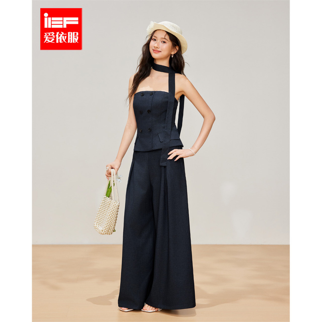 IEF/爱依服2026夏季新款法式抹胸套装女气质通勤日常女人味两件套