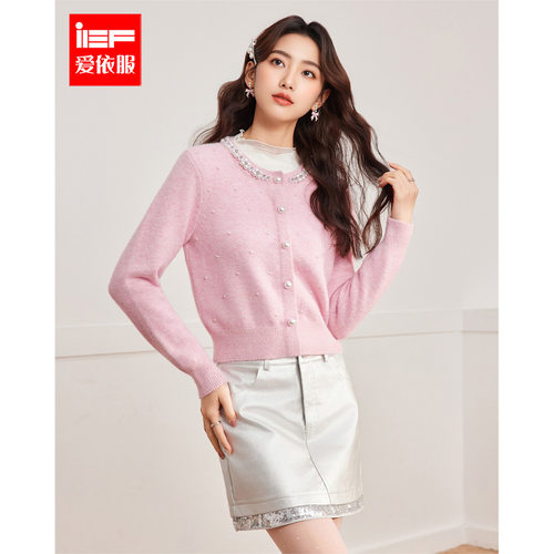 IEF/爱依服2025秋冬新款法式温柔名媛小香风通勤百搭毛织上衣