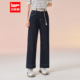 宽松显瘦百搭复古简约牛仔阔腿裤 IEF 通勤韩版 新款 爱依服2026春季
