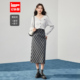 IEF 文艺通勤气质格子长包裙 时尚 爱依服半身裙2025秋冬新款 韩版