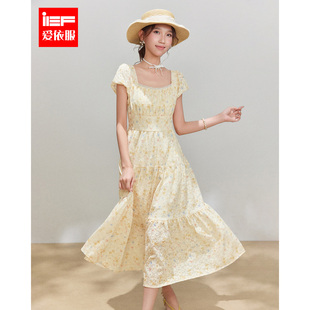 IEF/爱依服2026夏季新款韩系甜美碎花淑女时髦洋气百搭连衣长裙