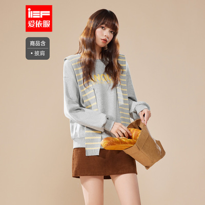 IEF/爱依服2025秋季新款韩版时尚休闲运动风通勤气质百搭卫衣上衣
