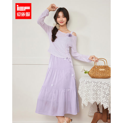 IEF/爱依服两件套2026新款春夏仙女梦幻风花朵唯美里外套长裙
