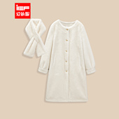 爱依服2025冬季 新款 法式 IEF 优雅气质时尚 千金风保暖毛绒长外套