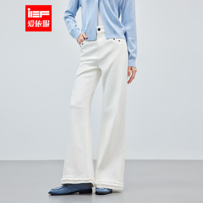 IEF/爱依服裤子2026春季新款韩版简约通勤修身百搭气质感喇叭裤