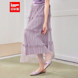 法式 新款 浪漫温柔小女人气质韵味百搭网纱单裙 爱依服2026春季 IEF