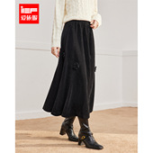 日常百搭通勤时尚 IEF 爱依服2025秋冬新款 气质减龄温柔风花朵单裙