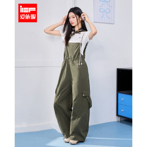 IEF/爱依服2026夏季新款美式简约休闲工装风宽松显瘦百搭背带裤