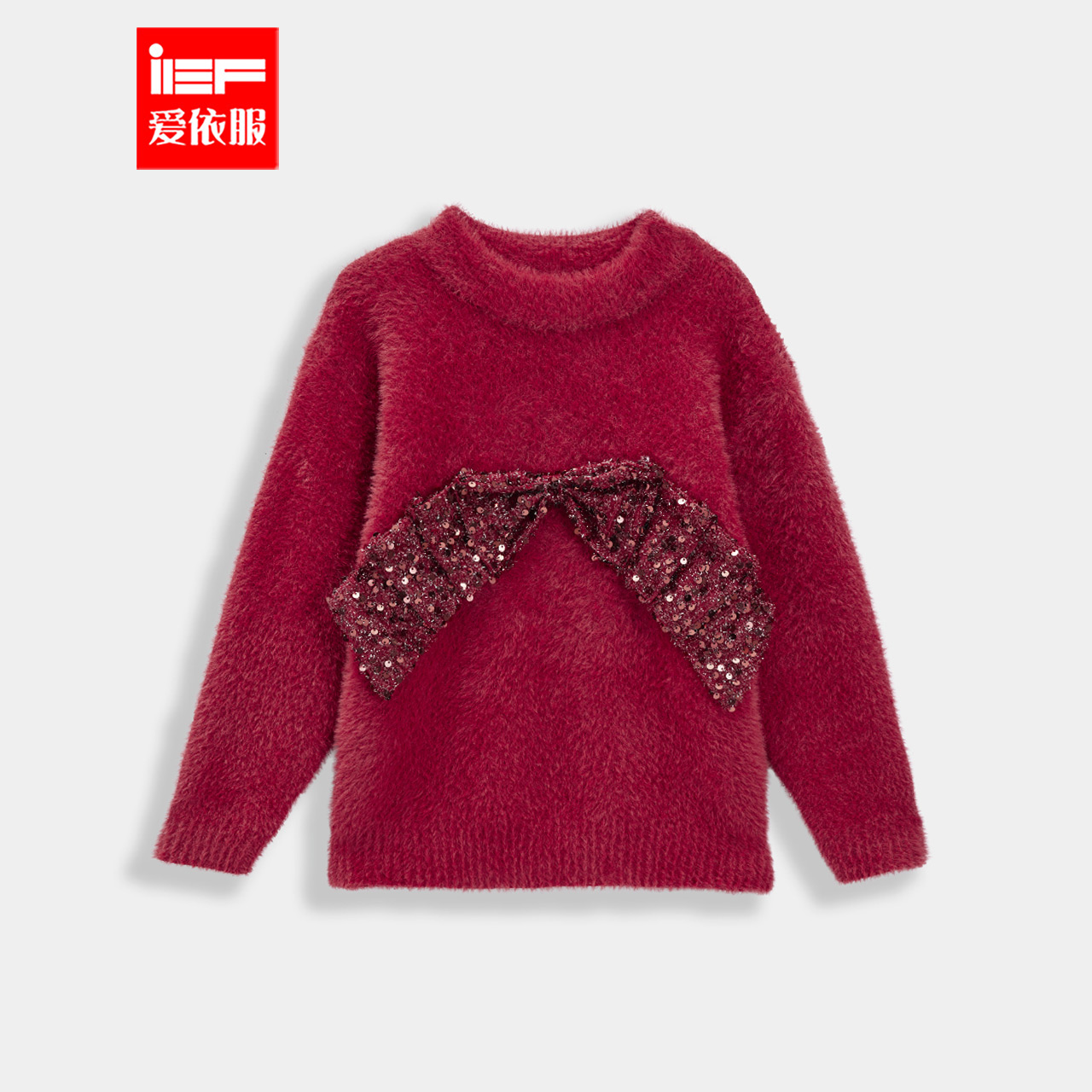 MINIIEF【爱依服童装】2025冬季新款韩系风甜美洋气女童毛织上衣