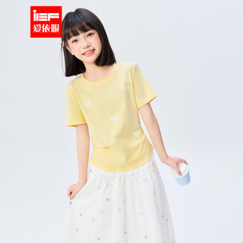 MINIIEF【爱依服童装】2026夏季新款韩系甜美俏皮女童短袖T恤上衣