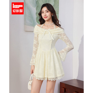 法式 新款 浪漫纯欲性感小女人气质蕾丝连衣裙 爱依服2026春季 IEF