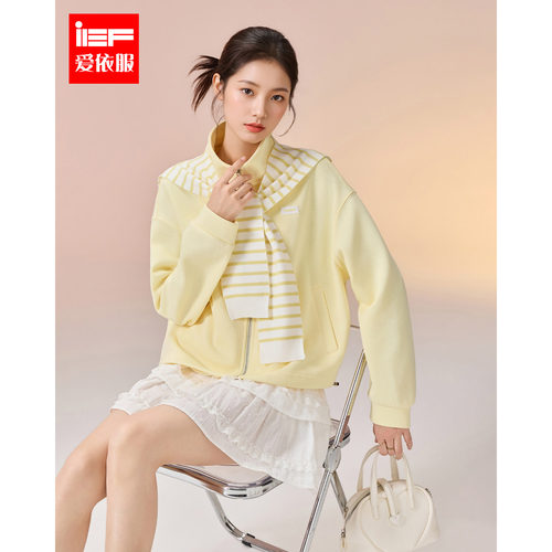 IEF/爱依服2026春季新款韩版时尚立领短外套女休闲百搭开衫外套