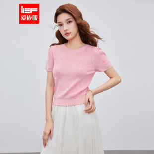 温柔甜美小女人气质通勤百搭毛织上衣 法式 IEF 爱依服2026春夏新款