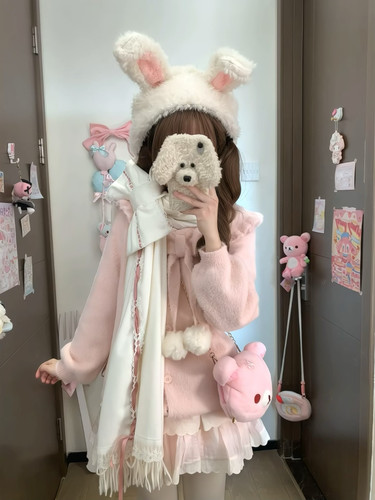 复古公主风蕾丝围巾少女可爱