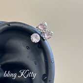 爆闪米妮公主 kitty蝴蝶结F136钛合金耳钉钛合金防过敏耳骨钉