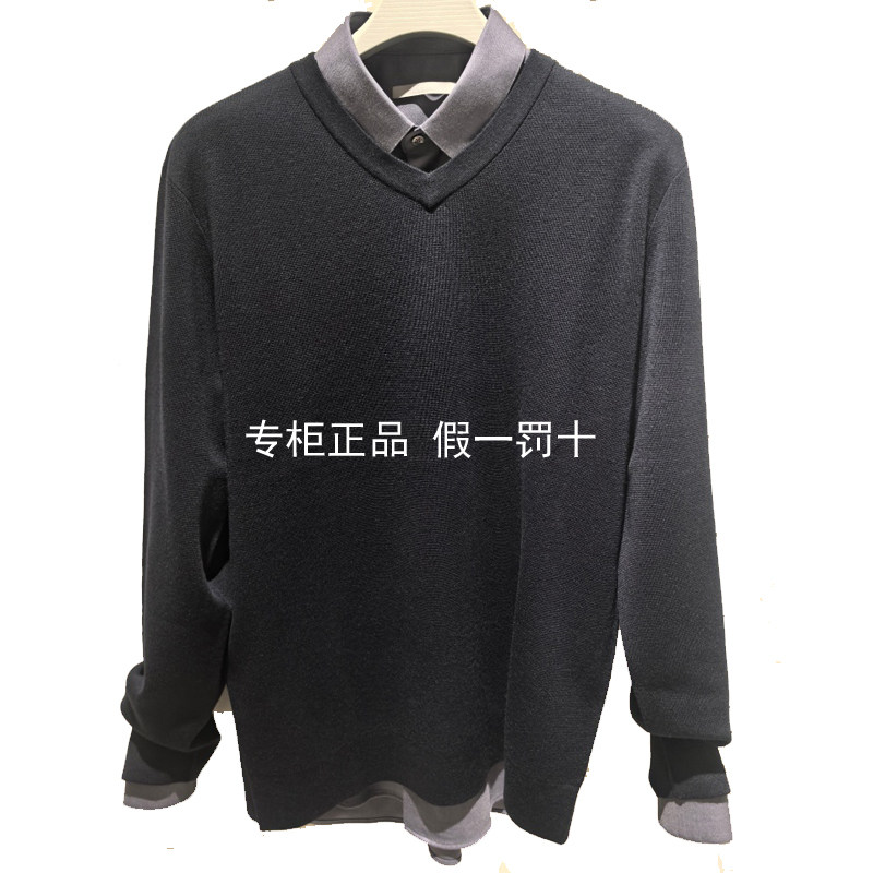 FK1562522九M王专柜正品2025秋冬新款男士商务休闲V领羊毛衫修身