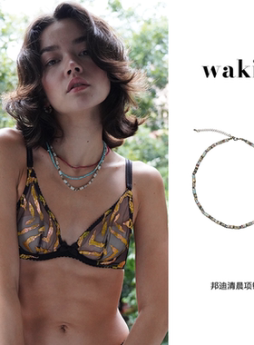 waki邦迪清晨蓝色手工串珠项链
