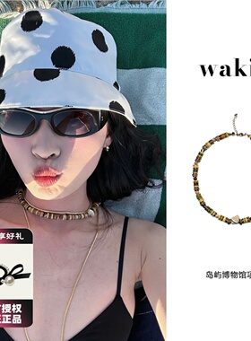 waki 岛屿博物馆天然贝壳片彩色手工串珠小众项链Island Gallery
