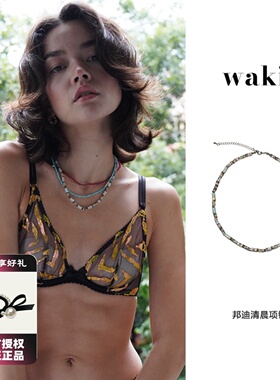 waki 邦迪清晨Bondi Morning 天然玉石度假感天蓝色手工串珠项链